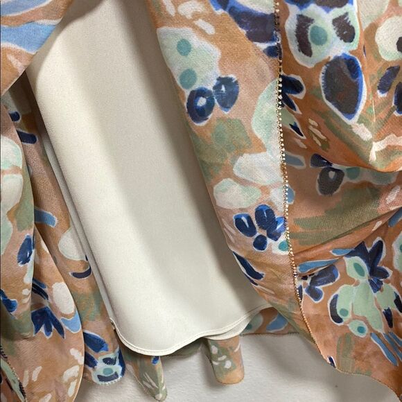 Wilfred Twirl Pleated Midi Skirt Size M Recycled Chiffon Floral High Waist - Picture 6 of 9